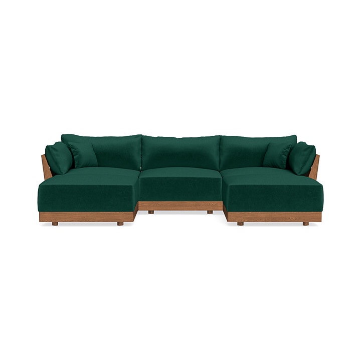 Modular Bondi 3-Seater Sofa in Evergreen (incomplete, 2 ottomans only)