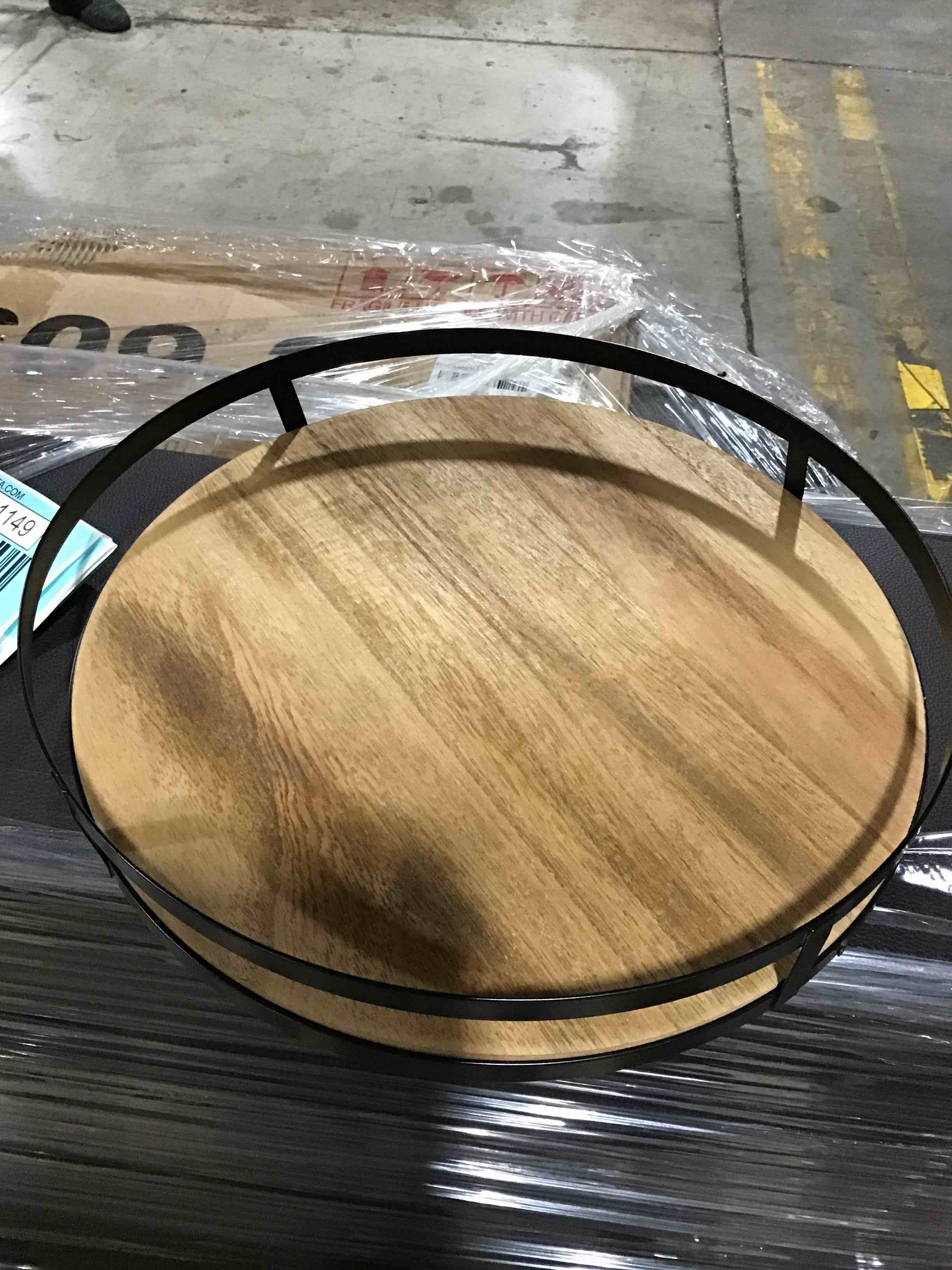 spinning wooden tray