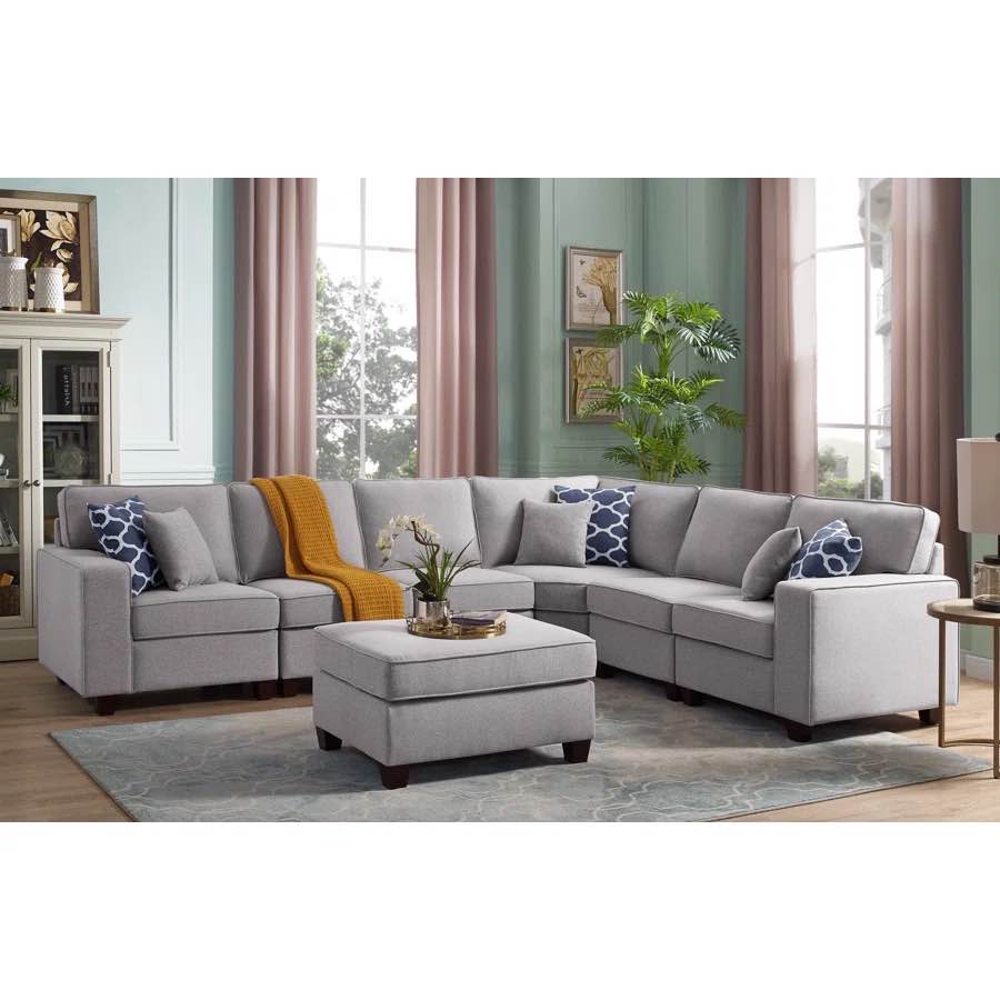light grey sectional (incomplete armless chair only)