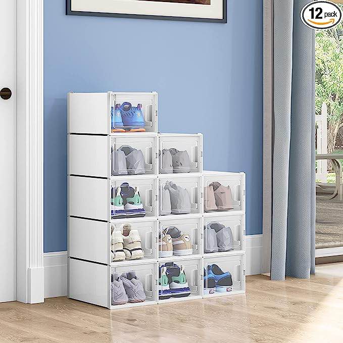Yita home click stackable shoe boxes 