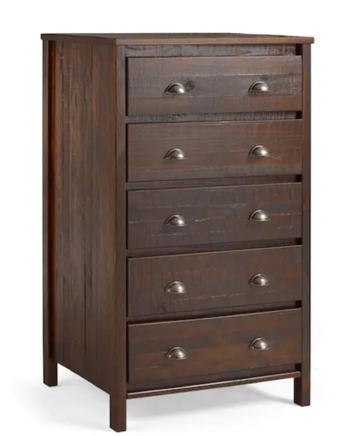 Camaflexi Baja 5-Drawer Walnut Chest 51" x 33" x 18.5" (Incomplete, Box 2/2 Only)
