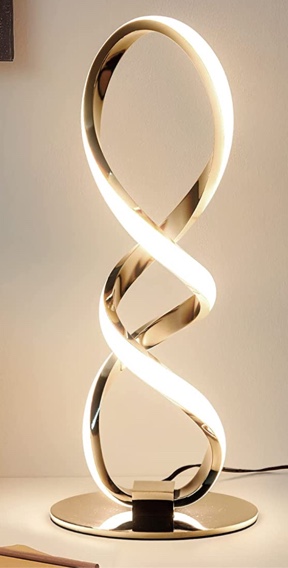 Adebime LED Modern Table Lamp, Small Unique Bedside Table Lamp Spiral Lamp Stepl