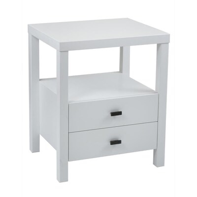 East at Main White Wood Modern End Table