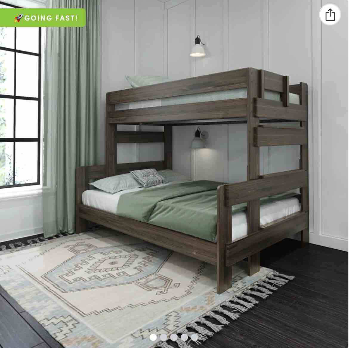 Modern Farmhouse Twin over Full Bunk Bed (incomplete, box 2)