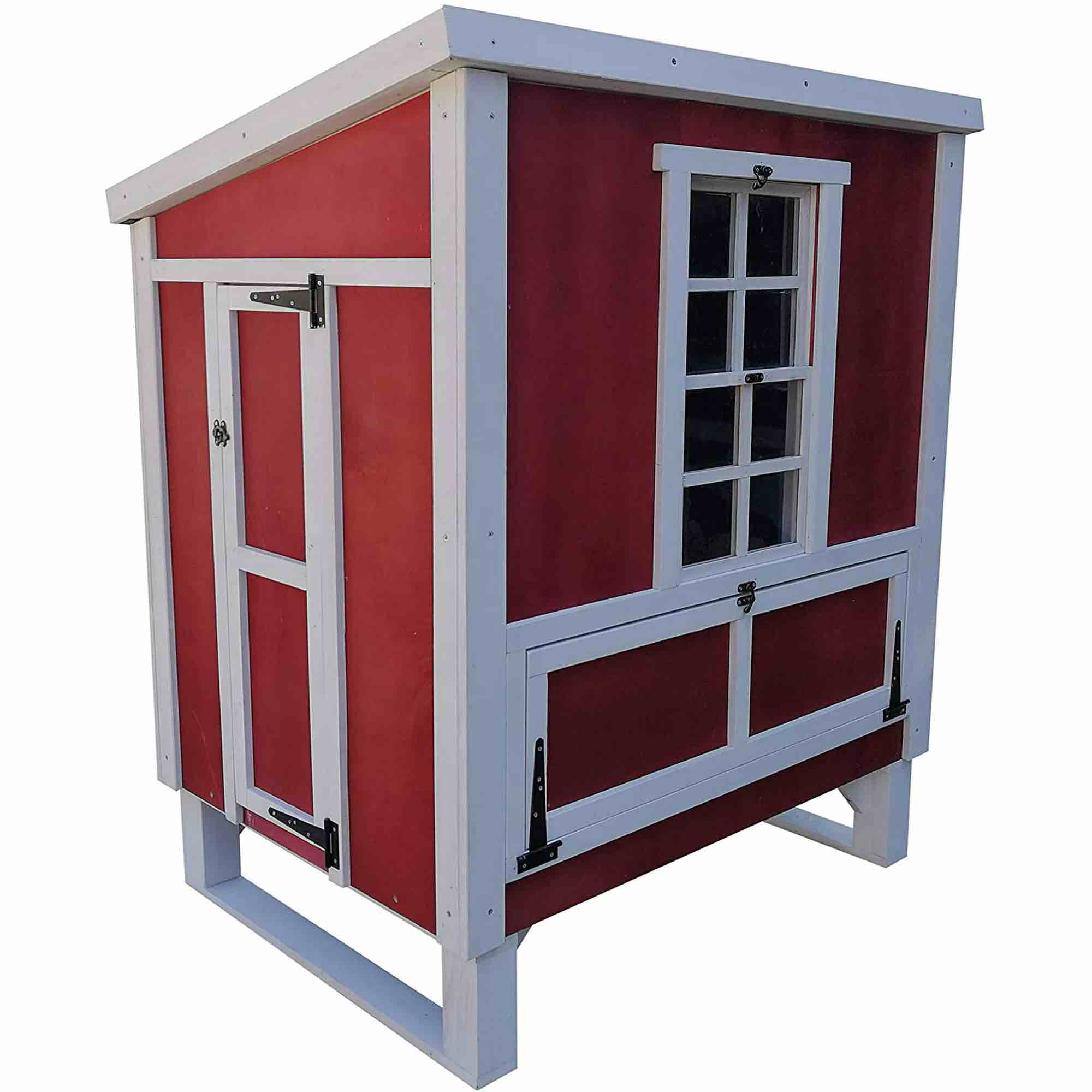 Omitree Wood Frame Plywood Chicken Coop 4 Chickens 3 Nesting (box 1 of 2)