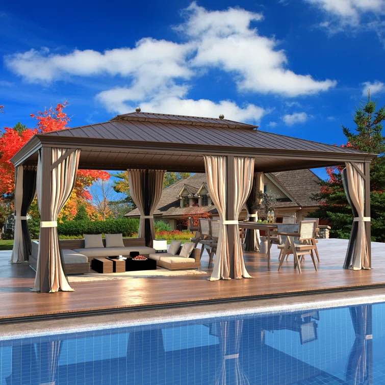 14 Ft. W x 20 Ft. D Galvanized Steel Patio Gazebo (box 4 of 6)