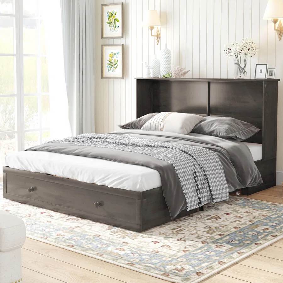 Queen Storage Murphy Bed with Mattress