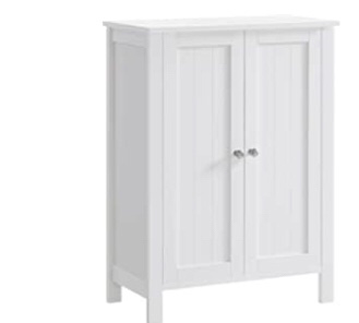Storage Cabinet, Bathroom Storage Unit with 2 Adjustable Shelves, Bathroom Cabinet Freestanding, 11.8 x 23.6 x 31.5 Inches, White UBCB60W