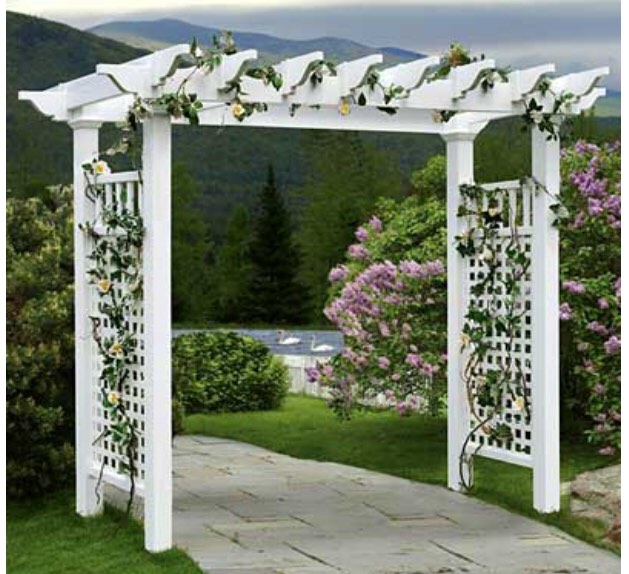 New England Fairfield Grande Arbor, White, 86.5"H(Incomplete Box 2/2)