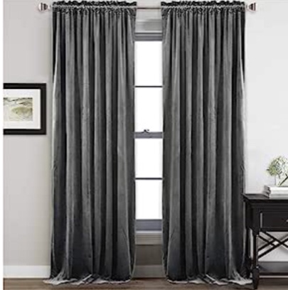 velvet gray 52” x 84” window treatments