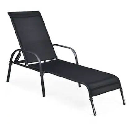 Outdoor Adjustable Reclining Patio Chaise Lounge Chair