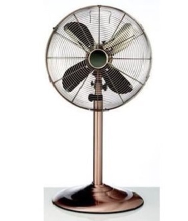 Deco Breeze DBF0209 16 Inch Metal Floor Standing Fan w/Adjustable Height - Copper