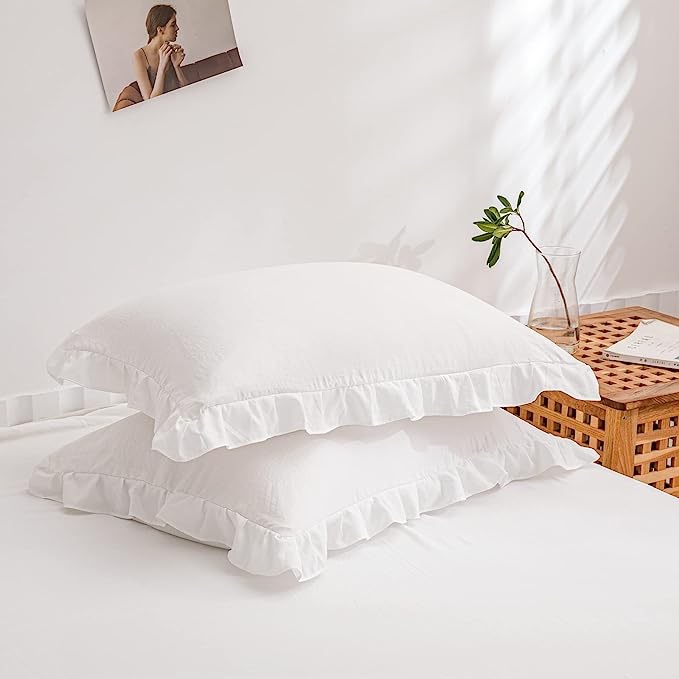 Merryword White Pillowcases, Cute Pillow Covers 3 Pack 