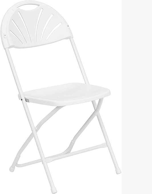 Flash Furniture 8 Pack HERCULES Series 650 lb. Capacity White Plastic Fan Back Folding Chair