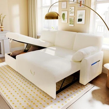Aniceta 84" Sherpa Sofa Bed (Incomplete box 2/2)