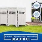 Suncast 4 Enclosure Freestanding Steel Resin Reversible Panel Outdoor Screen TRE, 4 panles (pack of 1), White