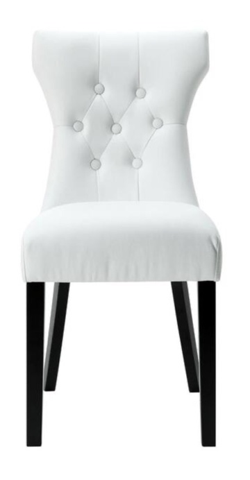 Silhouette White Dining Vinyl Side Chair set 2 chair 