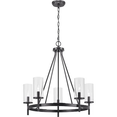 Progress Lighting 1341851 Strahan Collection 5-Light Chandelier Black 