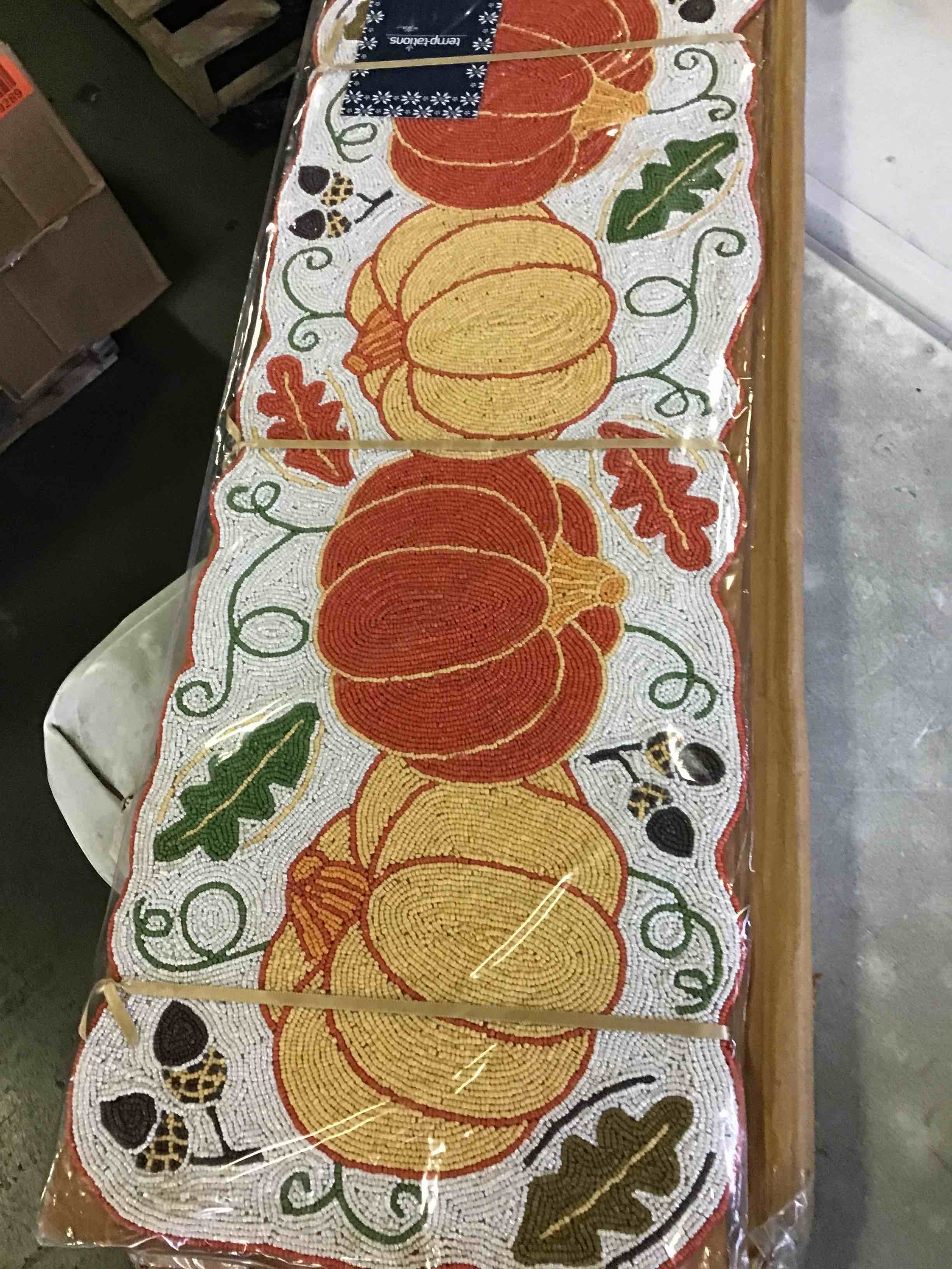 Hm Creation Multicolor Pumpkin Table Runner, Beaded Halloween Table Runner, Farmhouse Table Topper 13X36 Inches Great Gift For Helloween (1)