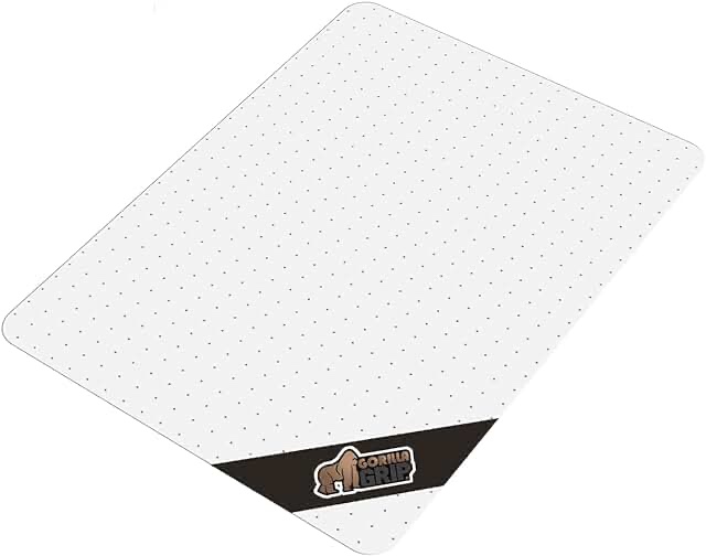 Gorilla Grip Office Chair Mat for Carpet Floor, Slip Resistant Heavy Duty Under Desk Protector Carpeted Floors, No Divot Plastic Rolling Computer Mats, Smooth Glide Semi Transparent Design 47x29 Clear