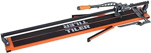 TILER 14 Inch Manual Tile Cutter, Professional Porcelain Ceramic Tile Cutter with Chrome Plated Solid Rails, Tungsten Carbide Cutting Wheel, Adjustable Fence Gauge, Anti-Skid Feet 8103E-2