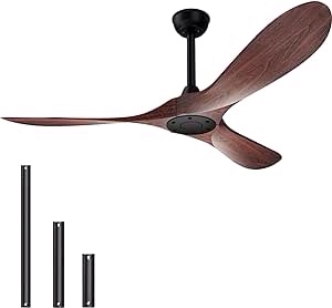 alescu Outdoor Ceiling Fan 52" with Remote Control,Modern Reversible DC Motor for Patio Bedroom Living Room