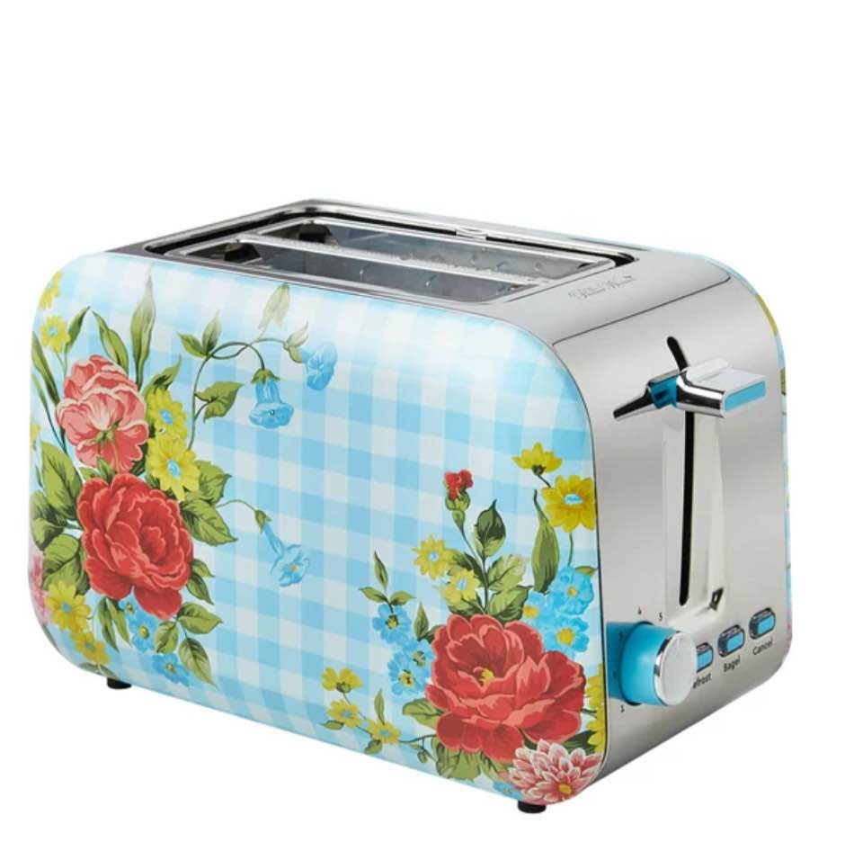 The Pioneer Woman Sweet Rose 2-Slice Toaster, Blue, New