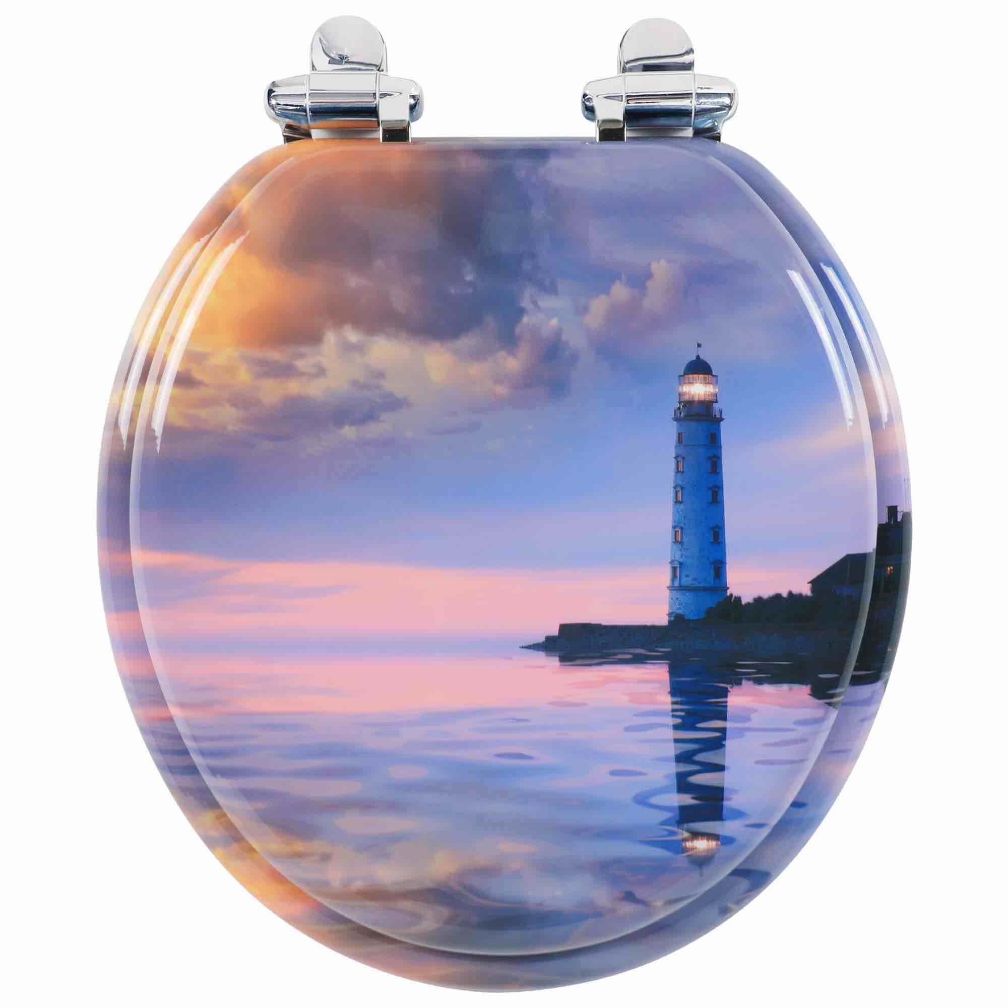 Angol Shiold round MDF wood toilet seat