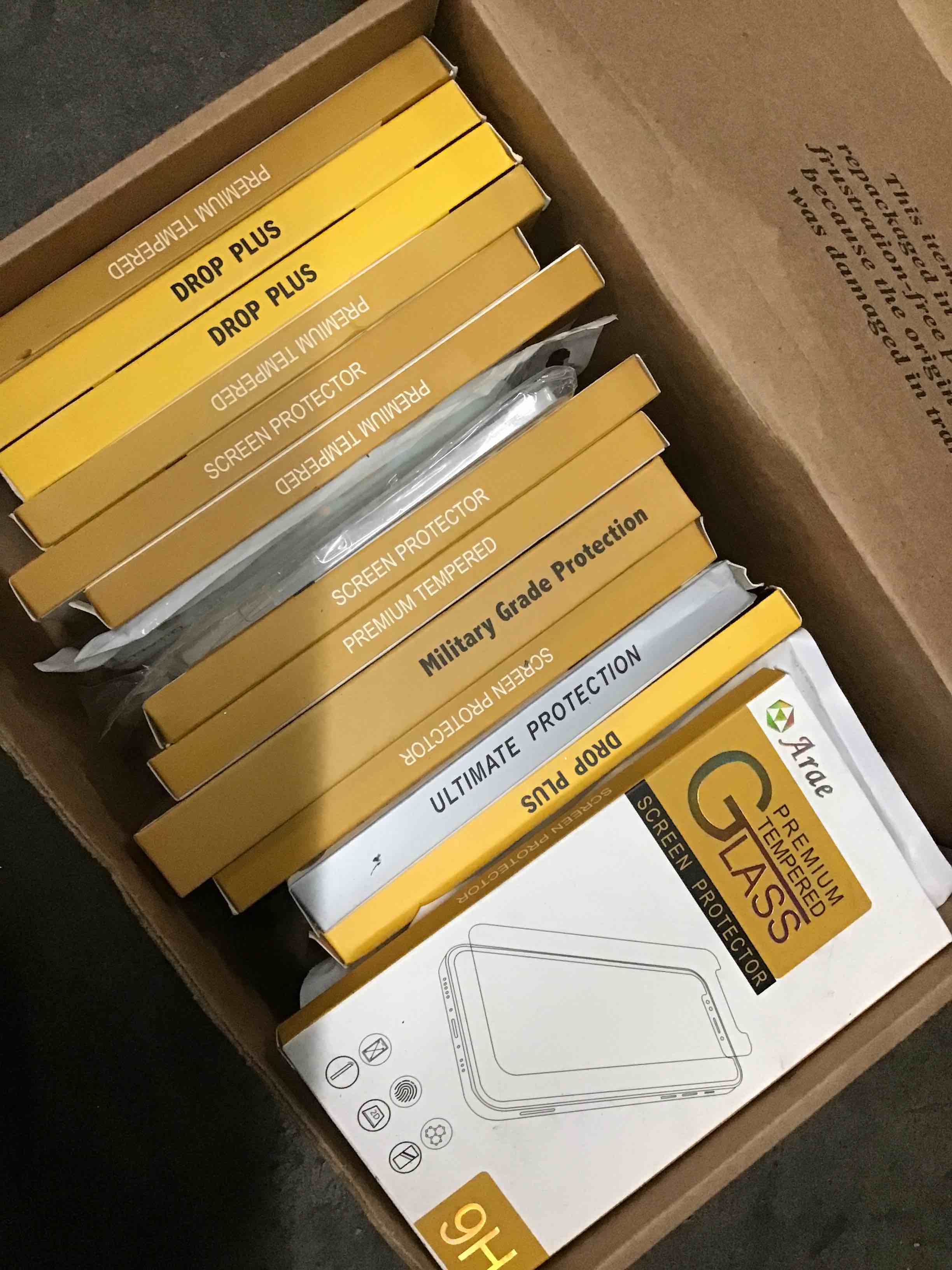 assorted of cell phone premium tempered glass screen protector 