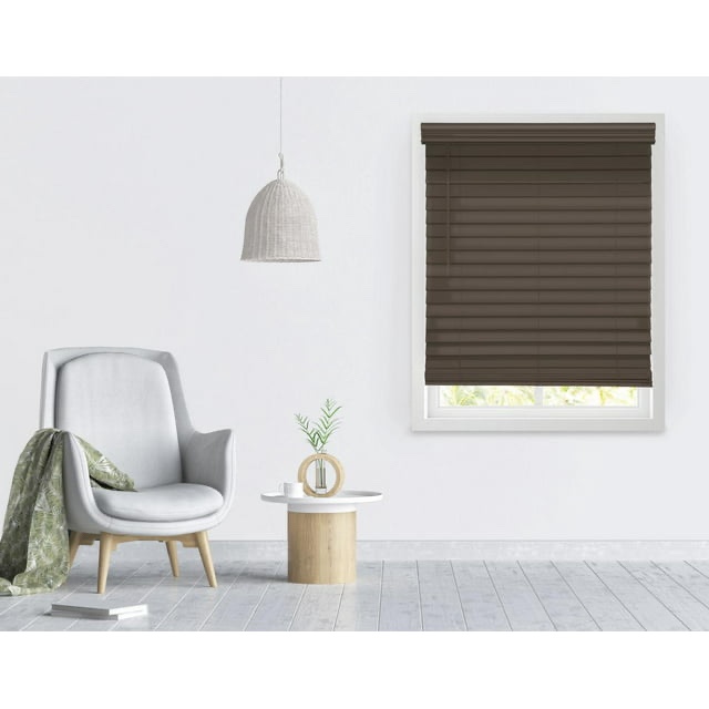 Richfield Studios 2.5" Cordless Faux Wood Blinds, Mahogany