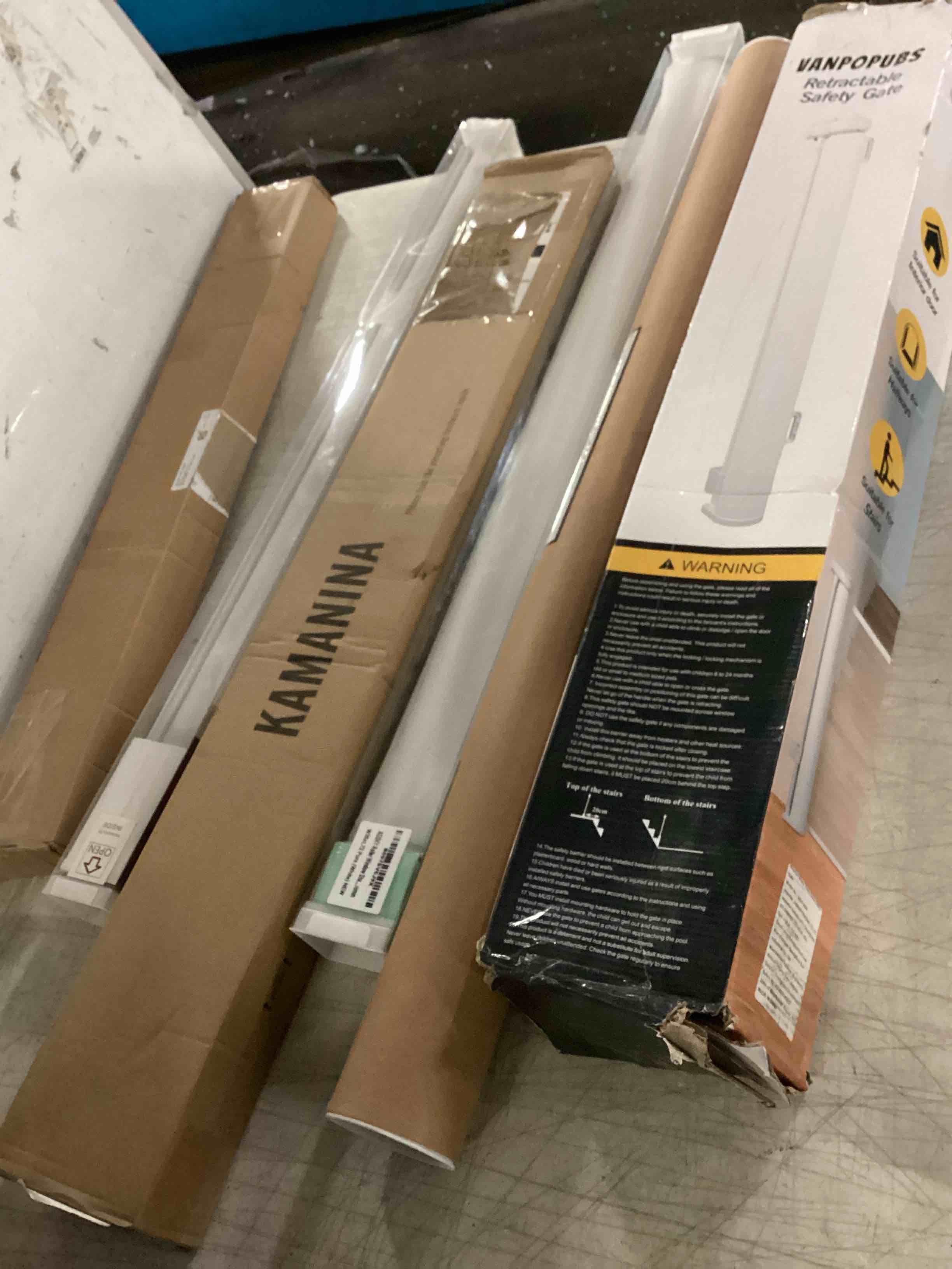 assorted item miscellaneous curtain rod/ retractable gate and more