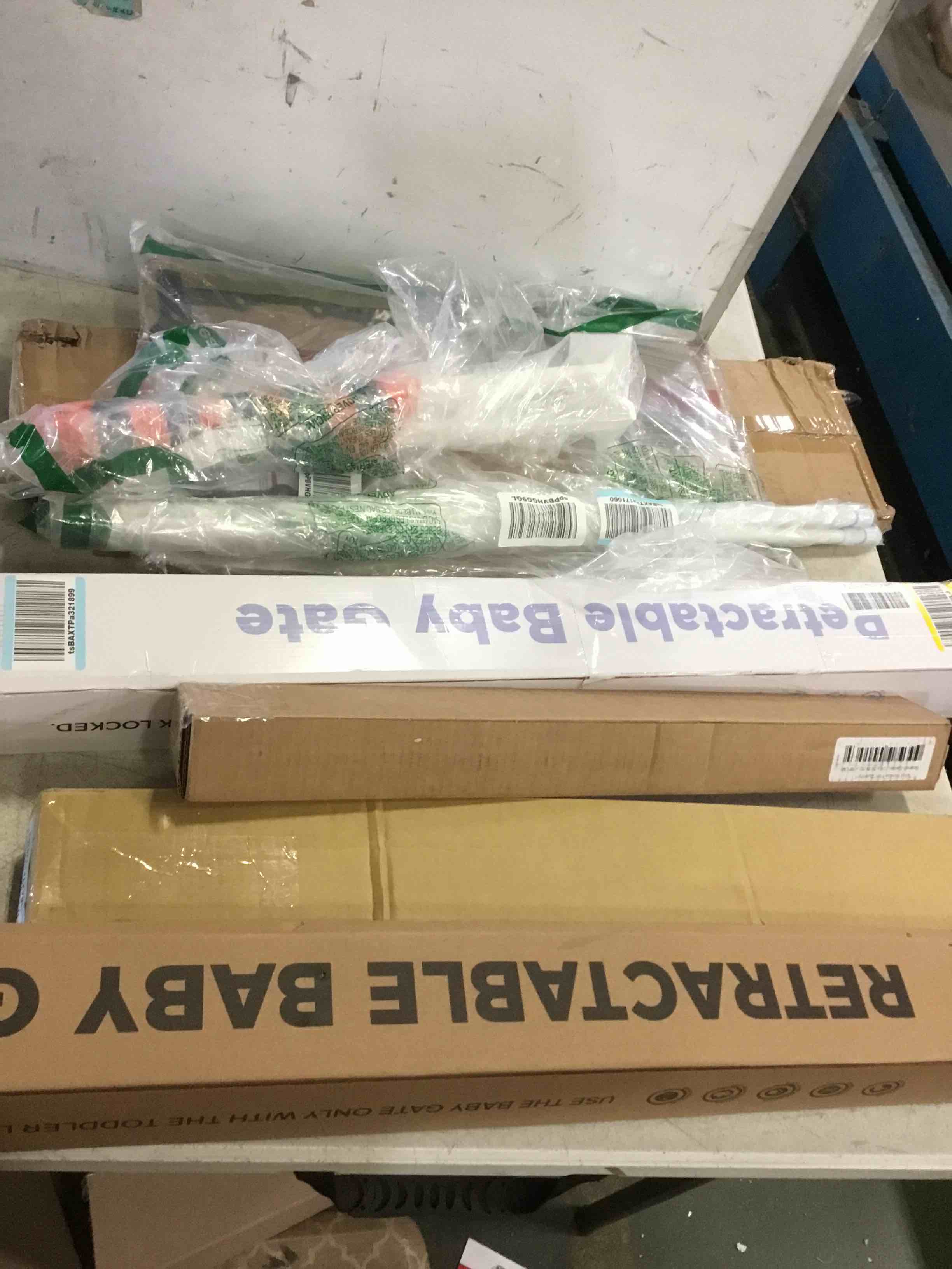 assorted item miscellaneous curtain rod/ retractable gate and more