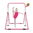 Safly Fun Gymnastics Bars Expandable Children's Training Monkey Folding Bars Climbing Tower Child Play Training Gym (Pink)