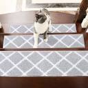 COSY HOMEER Edging Stair Treads Non-Slip Carpet Mat Indoor Stair Runners for Wooden Steps, Stair Rugs for Kids and Dogs, 100% Polyester TPE Backing 15pcs,Grey