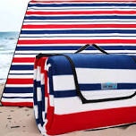 Getawayday Waterproof Outdoor Picnic Blankets Extra Large, Sits 6 Adults 80’ x 80’ – Outdoor Blanket, Ideal for Camping or Beach - Soft Fleece, Padded, Lightweight with Waterproof Backing