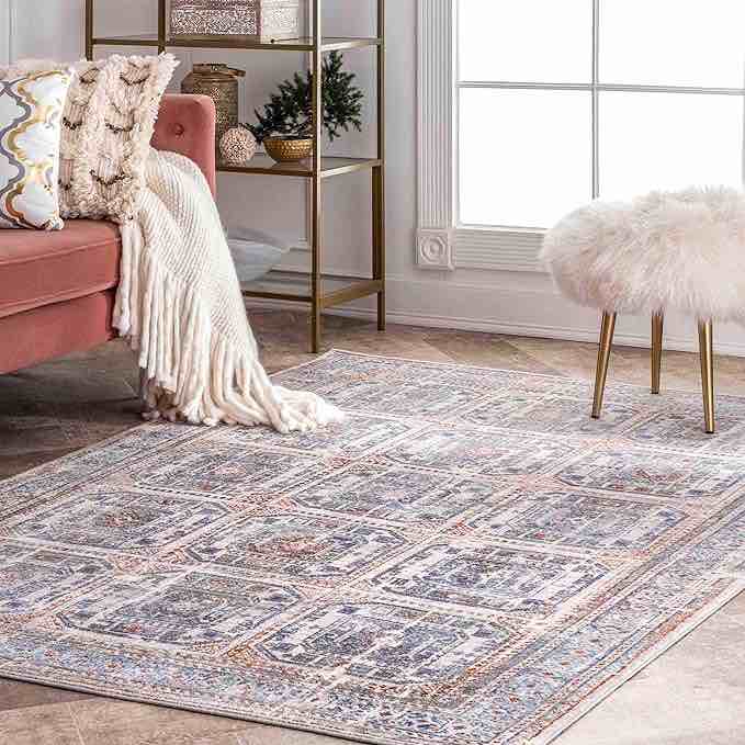 nuloom kkas34a vintage “vivid silk” 6’7” x 9’
