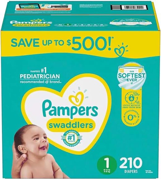 Pampers Swaddlers Softest Ever Diapers (Sizes: Newborn1 )