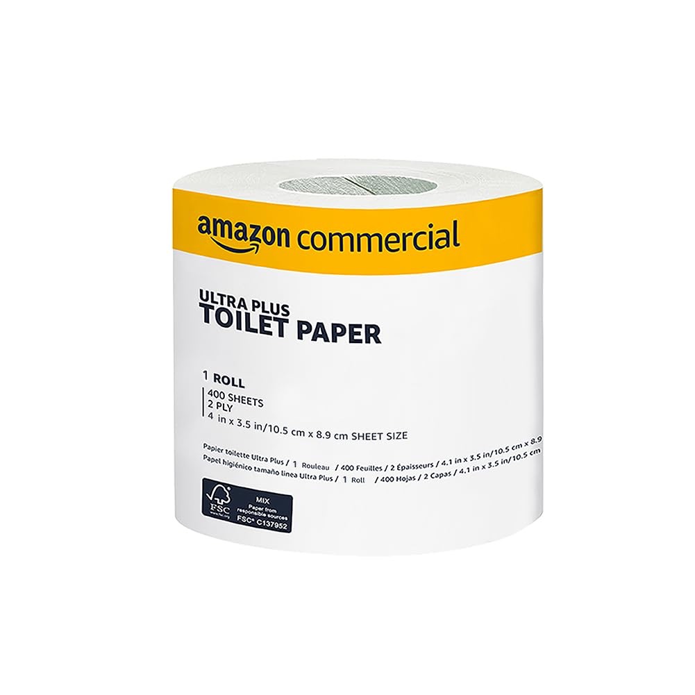Amazon Commercial Ultra Plus Toilet Paper, 400 Sheets per Roll, 80 Rolls