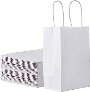 Kraft White Bags, 5.75 x 3.25 x 8.5, 250/Box 
