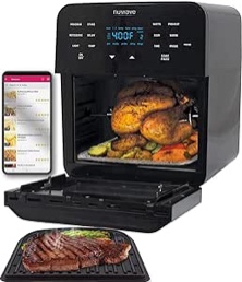 NuWave Brio 15.5-Quart Large Capacity Air Fryer + Grill; Probe; 2 Stainless Steel Racks; Drip Tray; Rotisserie Kit; Sear, Stage, Preheat, Rotisserie