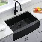 VCCUCINE Black Farmhouse Sink, 33 Inch Farm Sink, Stainless Steel Farmhouse Kitchen Sink, Apron Front Single Bowl, Undermount Drop In Handmade Apron Sink With Drain Assembly