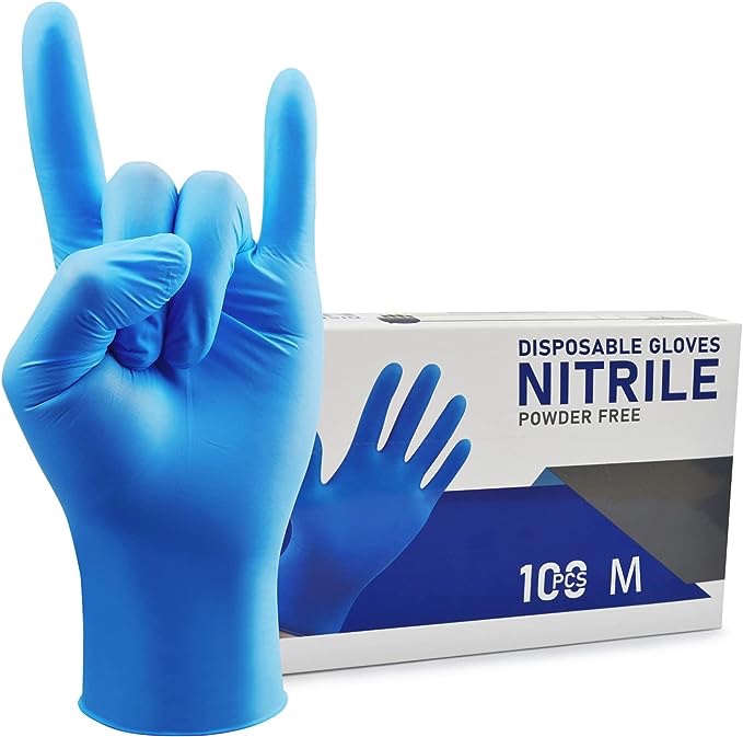 Wostar Nitrile Disposable Gloves 4Mil Powder Latex Free Disposable Non-Sterile Nitrile Exam Gloves