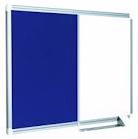 MasterVision Combination Board, Magnetic Dry Erase Whiteboard and Blue Felt Bulletin Board, 24" x 36", with Aluminum Frame and Pen Tray