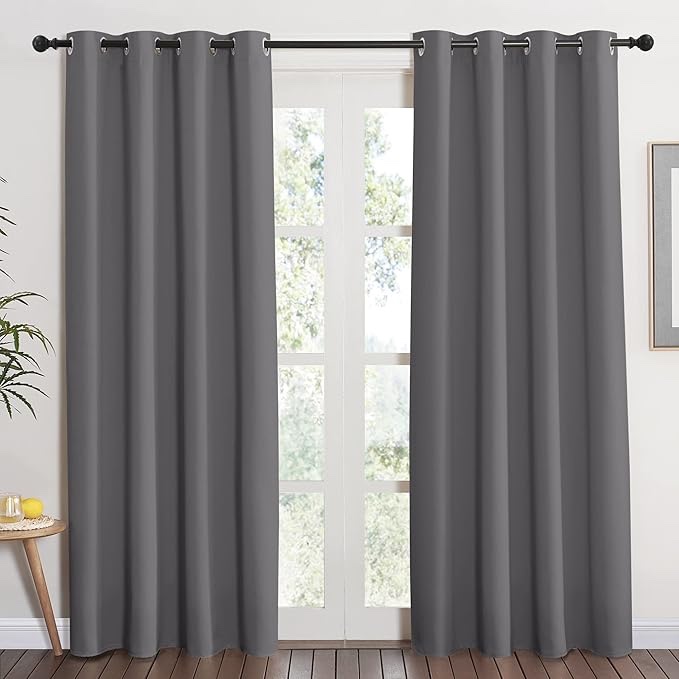 NICETOWN Blackout Curtain Panels for Window - Energy Efficient & Noise Reducing Thermal Insulated Rod Pocket Blackout Drapes/Draperies for Living Room 42x72-one panel-grommets