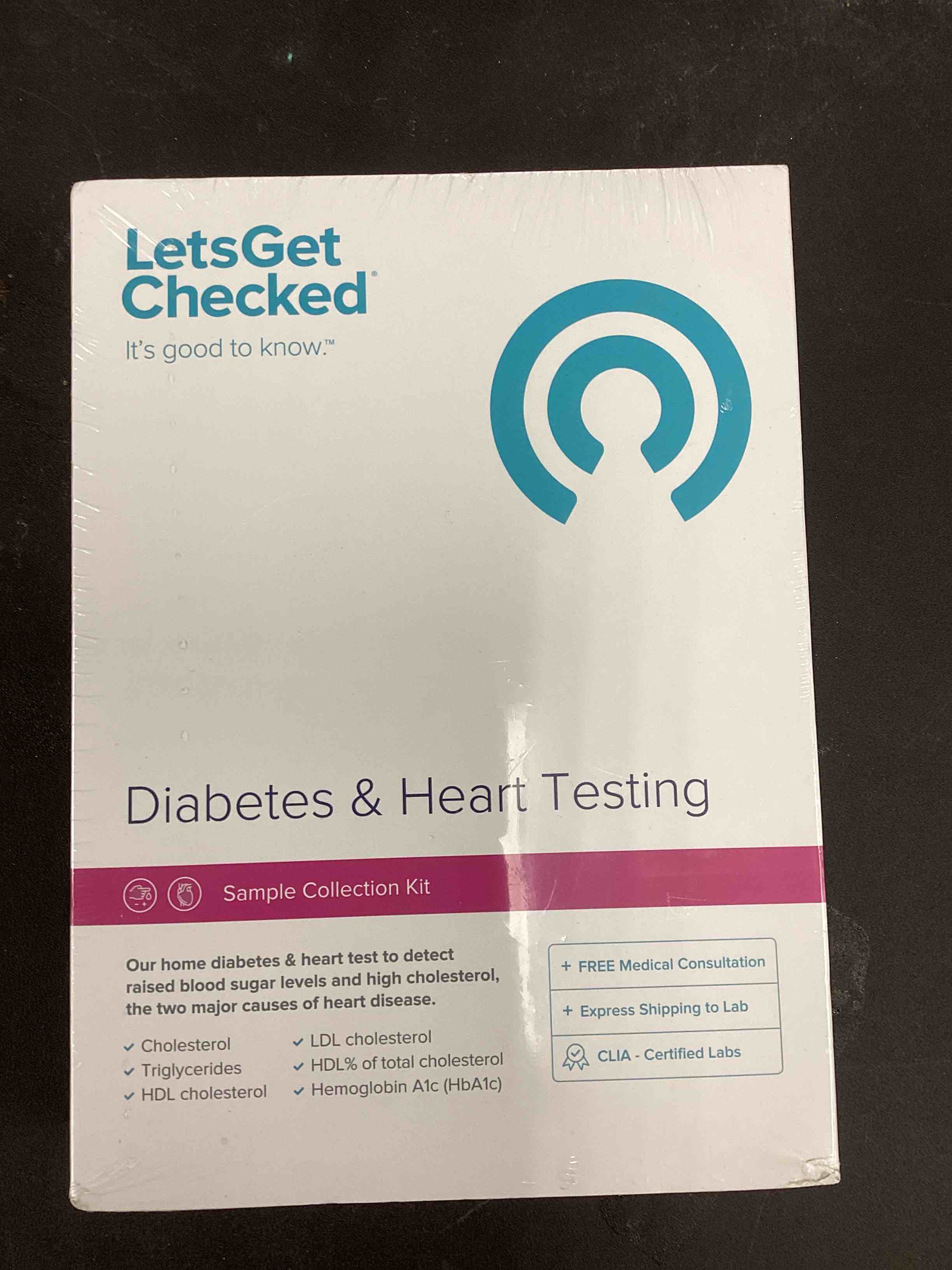 Lets Get Checked Diabetes and Heart Testing Sample Collection Kit Exp 04-2022