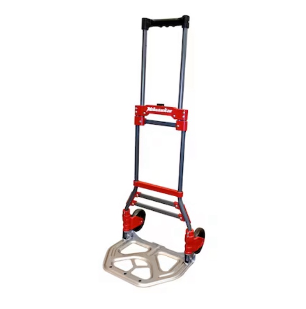 Milwaukee 150-lb Capacity 2-Wheel Red Steel Folding Hand Truck