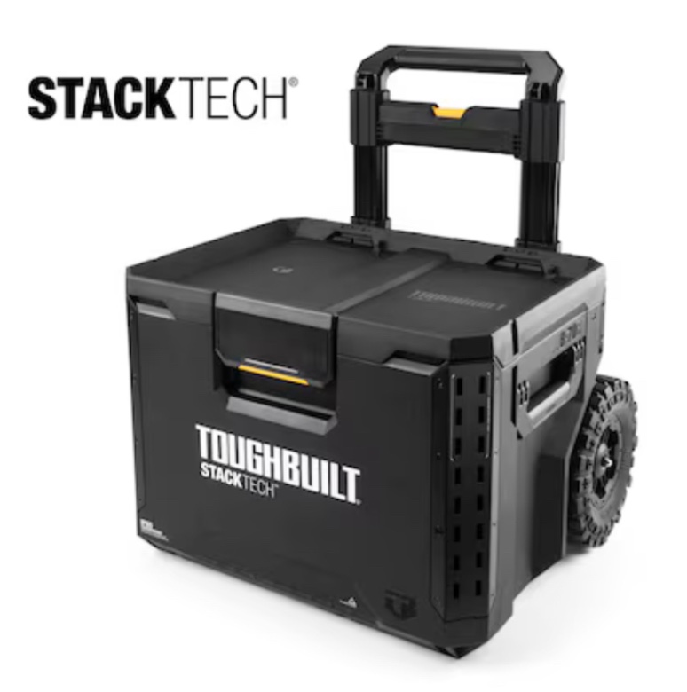 TOUGHBUILT STACKTECH 22.3-in W x 26-in H Black Plastic/Metal Wheels Tool Box Item #5266184 | Model