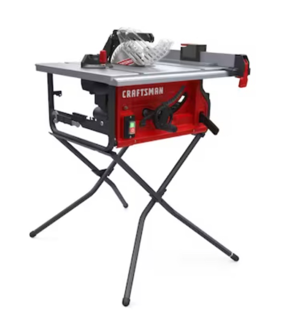 CRAFTSMAN 10-in 15-Amp 120-Volt Corded Portable Jobsite Table Saw with Folding Stand
