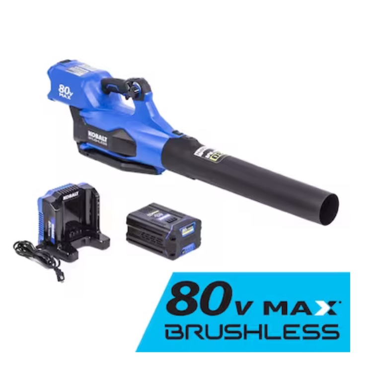 Kobalt 80-volt 630-CFM 140-MPH Battery Handheld Leaf Blower 2.5 Ah (Battery and Charger Included)
