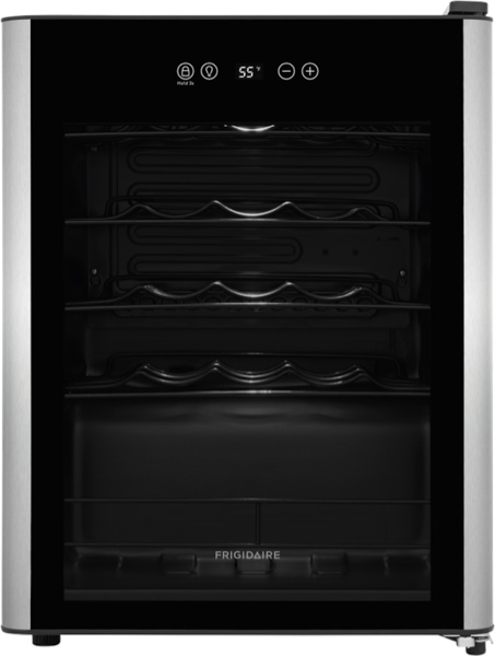 FRWW2432AV 20" Wine Cooler with 24 Bottle Capacity  LED Interior Lighting  Electronic Controls and Door Ajar Alarm in Black with Stainless Steel